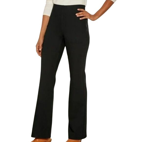 SOFT SURROUNDINGS Women Large Black Ultimate Denim Pull On Bootcut Jeans Stretch - Picture 1 of 10